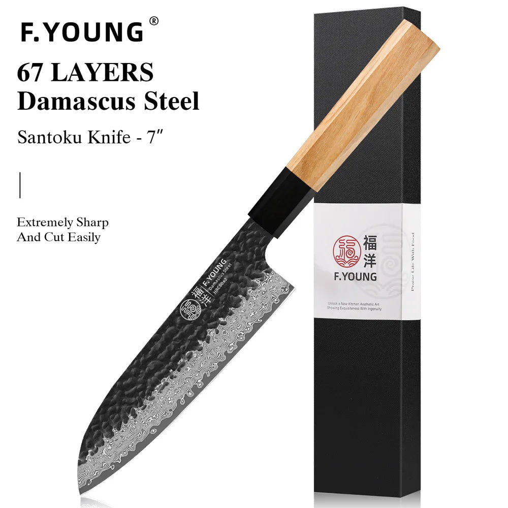 Damascus Steel Kitchen Knives, Japanese Hand Forged