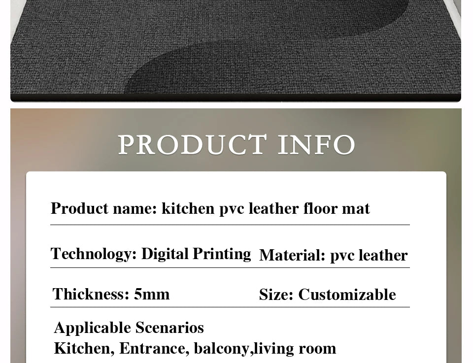 Kitchen Long Foot Mats, Non-slip, Oil-proof