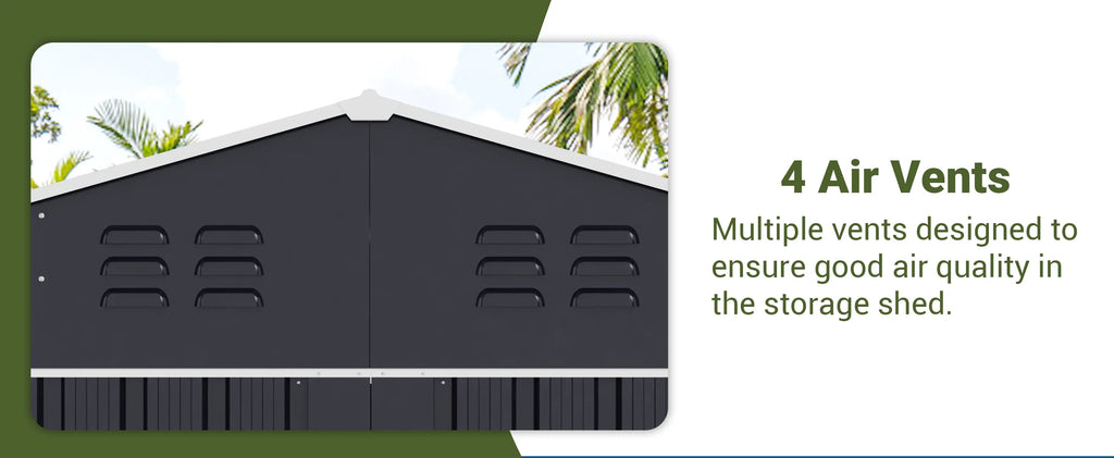 10x10~12x18FT Outdoor Metal Storage Shed w/ Lockable Door