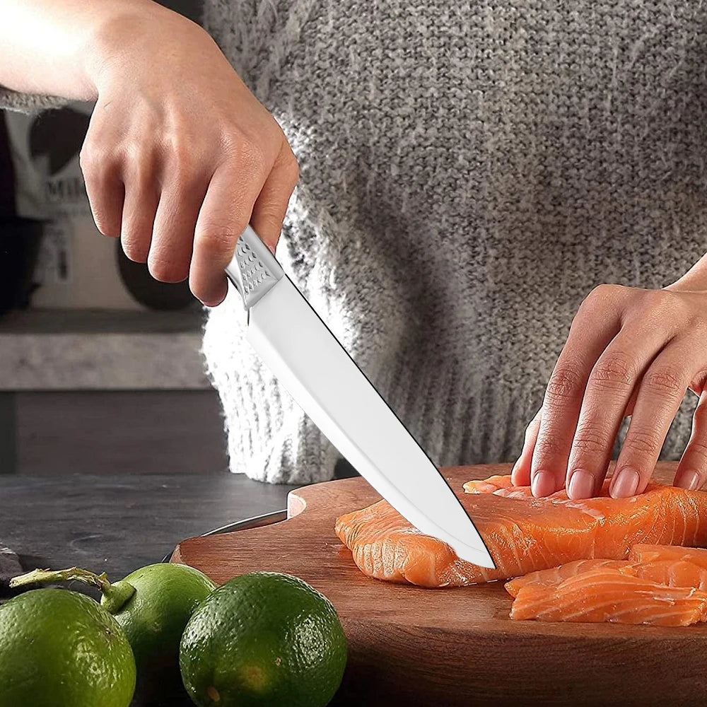 8pcs Kitchen Knives Set Stainless Steel With Block