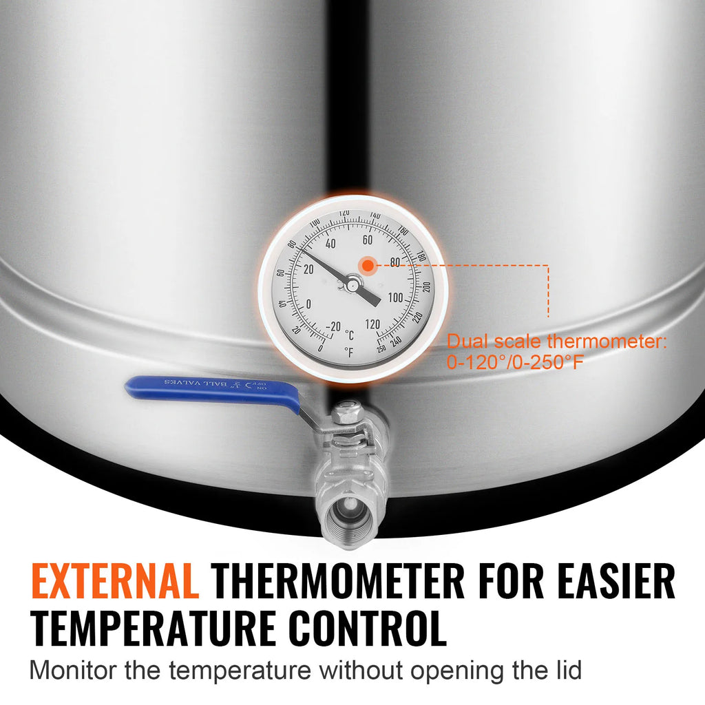 16 GALLON Brewing Pot, Beer Brew Kettle, Lid