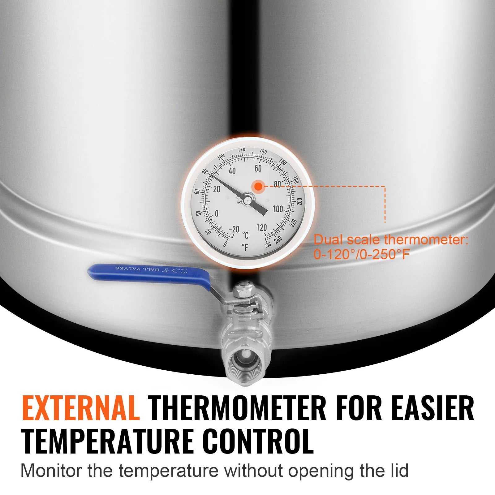 16 GALLON Brewing Pot, Beer Brew Kettle, Lid