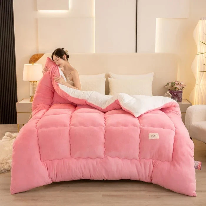 double-sided lamb wool quilt, Various Colors, Sizes