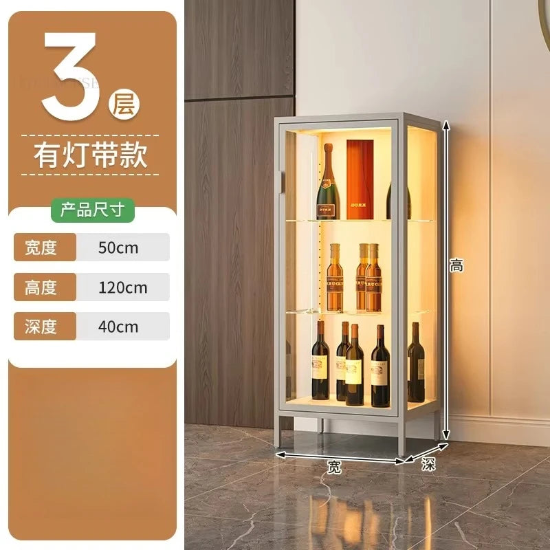 Glass Door Display Cabinet, Minimalist Light