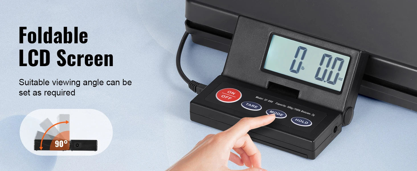 110 lbs Digital Postal Shipping Scale with Time