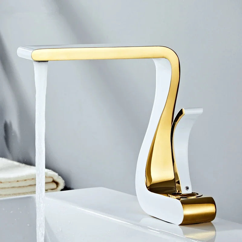 Gold Bathroom Mixer Tap Wash Basin Faucet