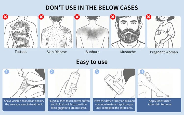 Laser Home Use Painless Epilator For Women Men