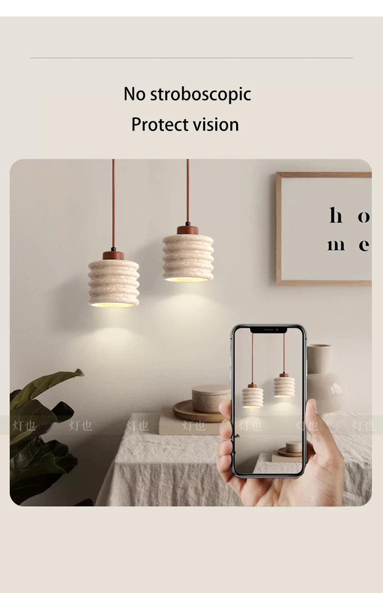 Yellow Cave Stone Led Pendant Lamp, Small Hanging Lighting