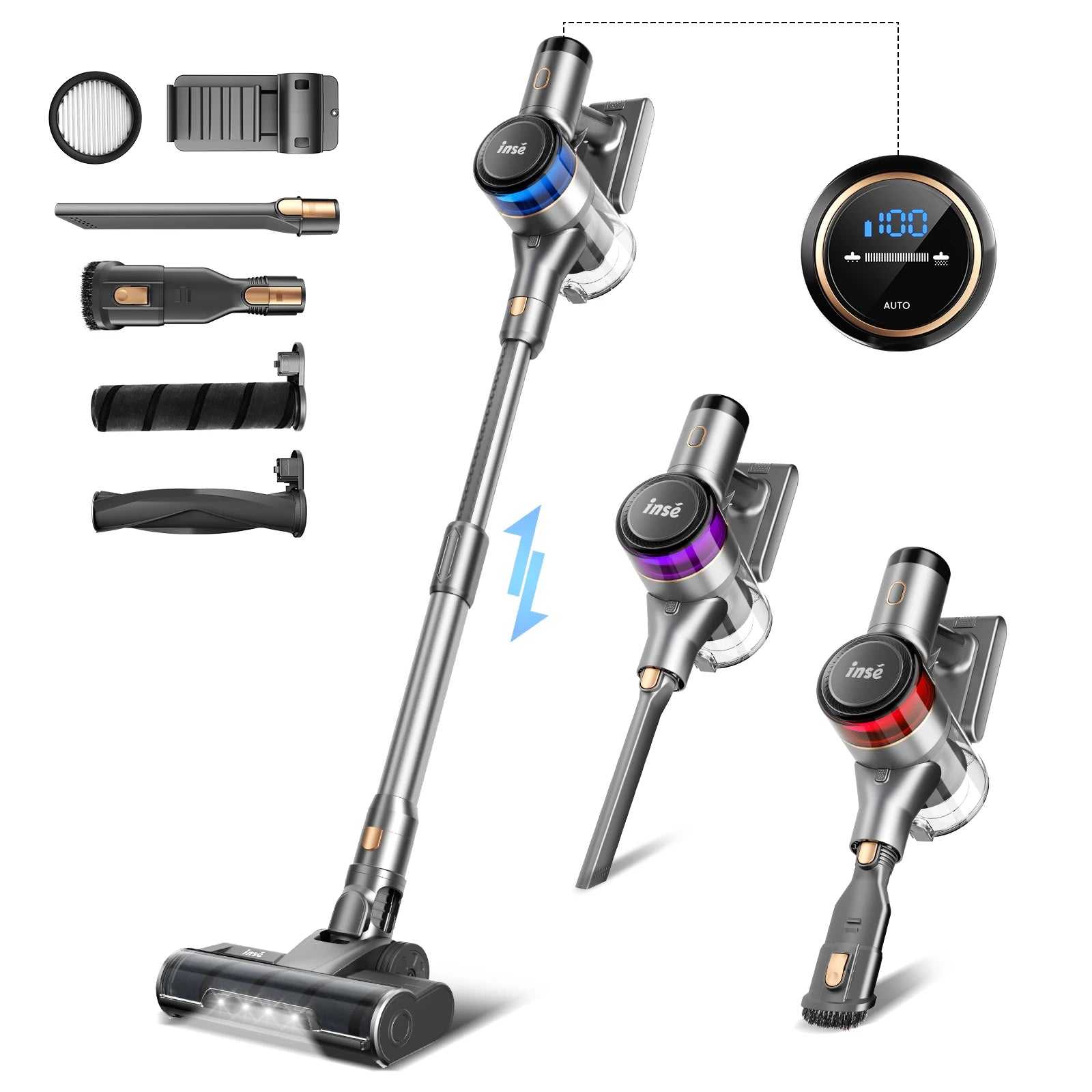 400W Stick Cordless Vacuum Cleaner for Hardwood Floor