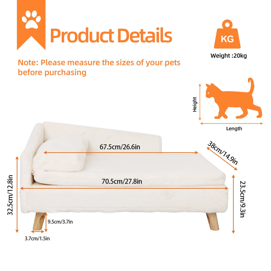Elevated Pet Bed, Waterproof Sofa Bed, Small