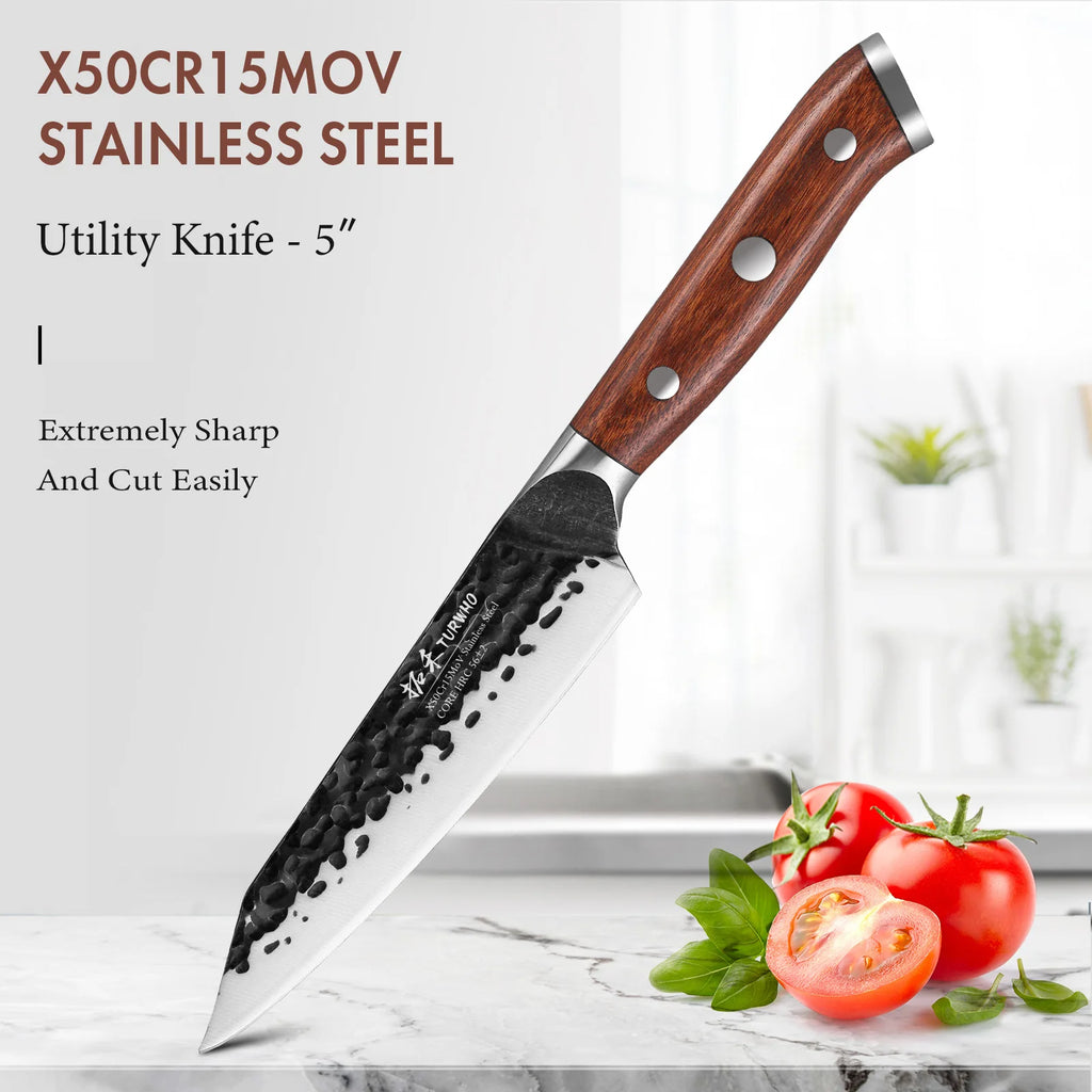 Japanese Hand Forged Stainless Steel Kitchen Knives