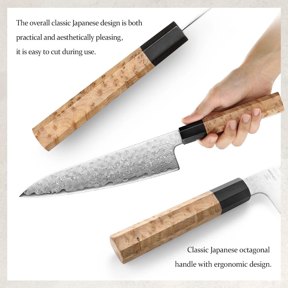 1PC Or 3PC Knife Set Damascus Steel Chef Knives