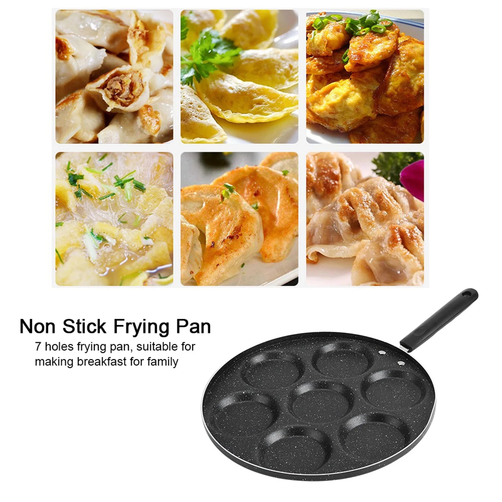 7 Holes Non-Stick Cooking Pan, burger mold
