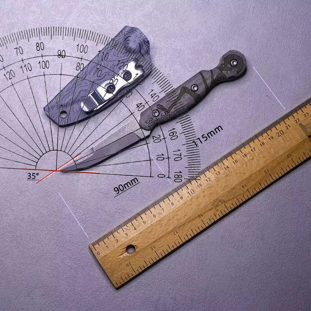 Damascus Steel, Wood Handle Fixed Blade Knife