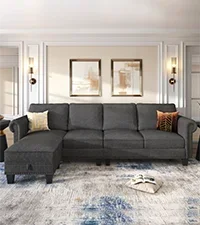 L Shaped Couch with Reversible Chaise.