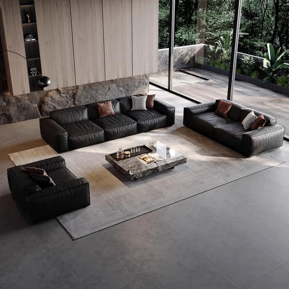 Composite Leather Sectional Apartment Sofa