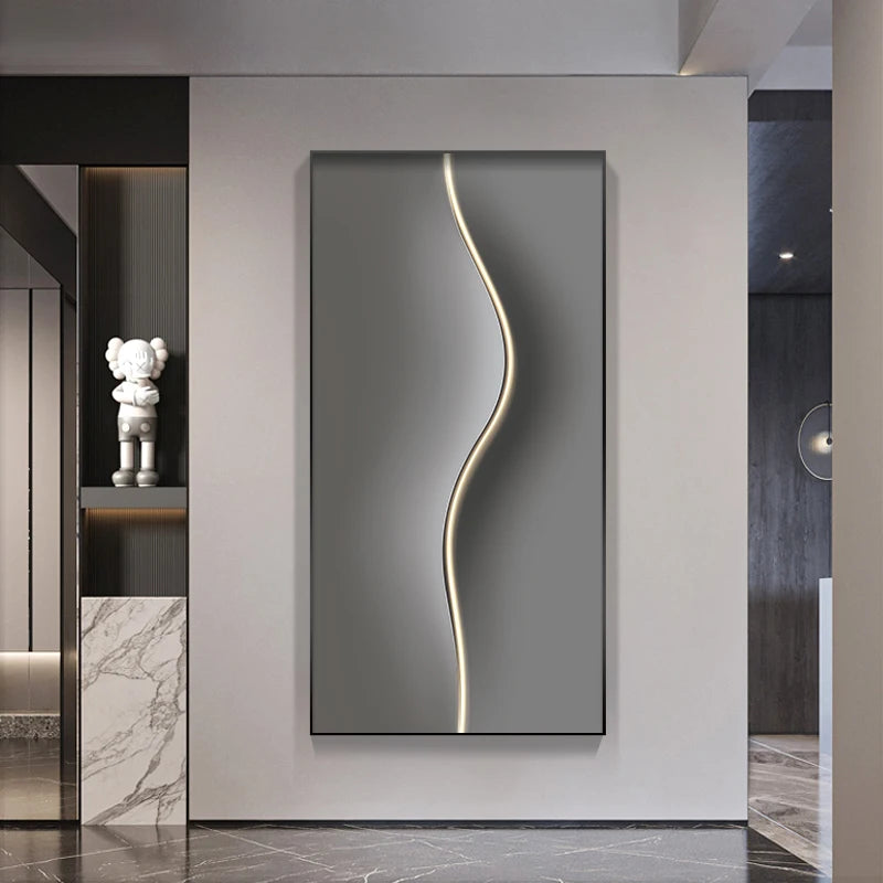 Abstract Line, Led Light, Hanging Mural Wall Lamp