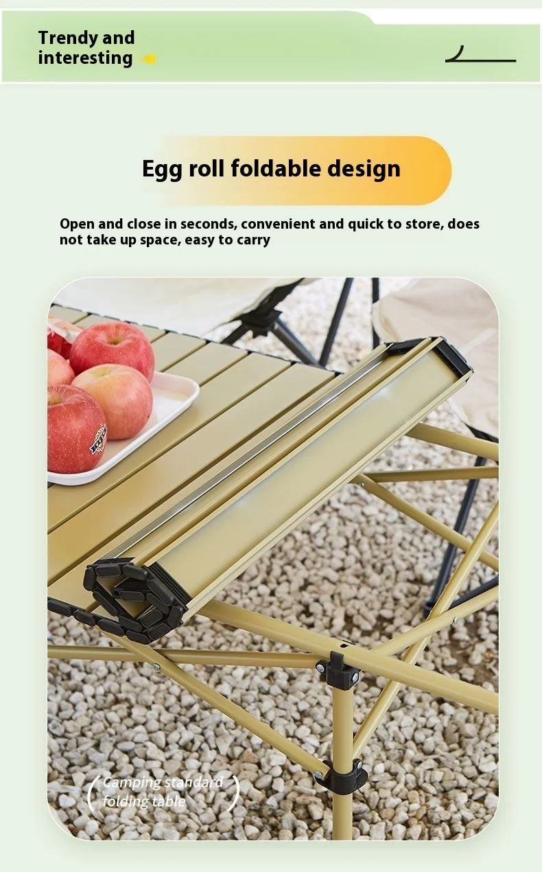 Aluminum Camping Table, Adjustable Height Fast Setup