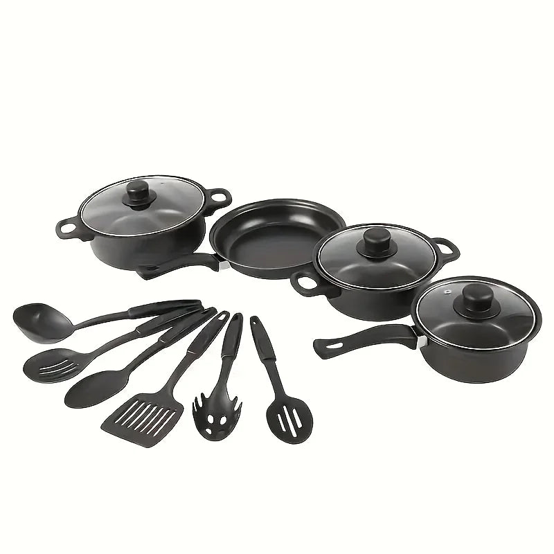 13-Piece Nonstick Cookware Set Black
