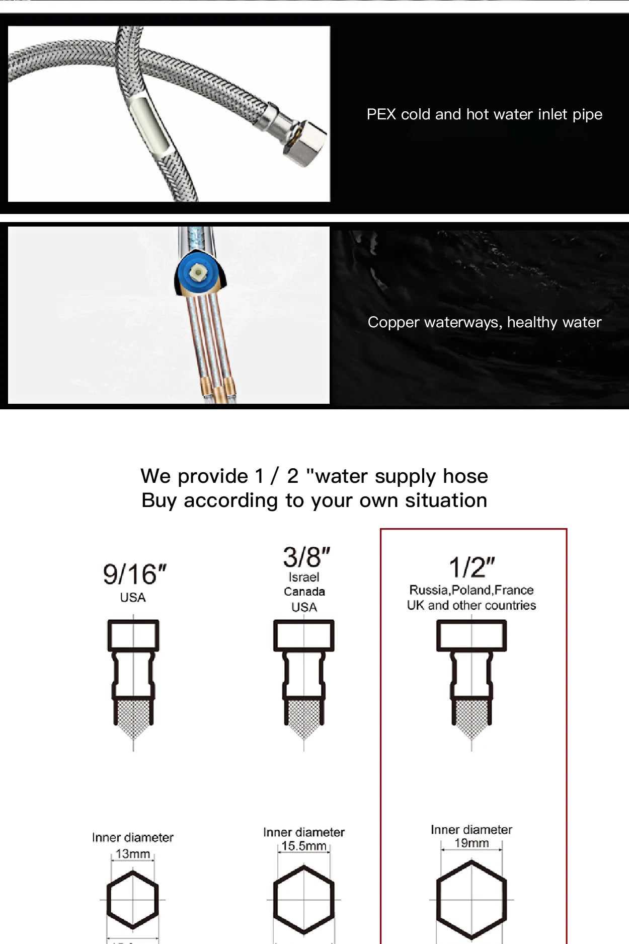 black kitchen faucet, 2 function Spray