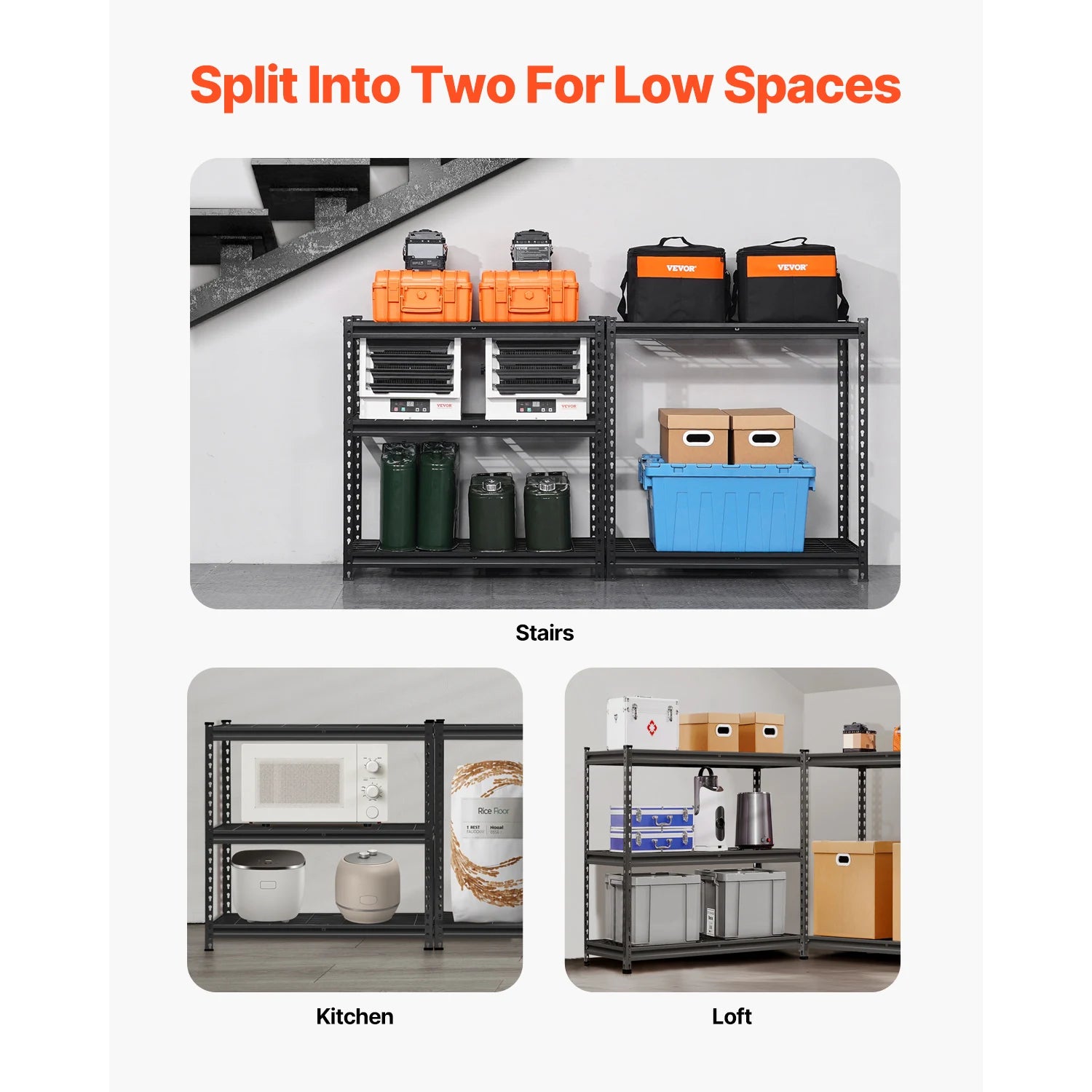 5 Tier Metal Storage Shelves Height Adjustable Shelving