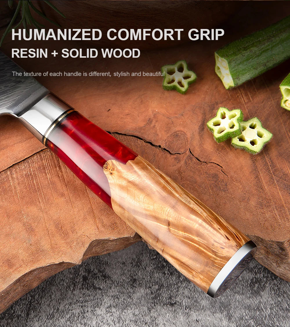 1-9Piece Damascus Steel Kitchen Knives Set