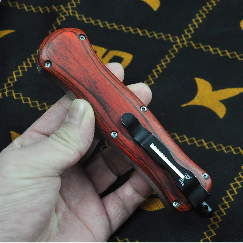 Tech Knife, Wood+ Stell Handle