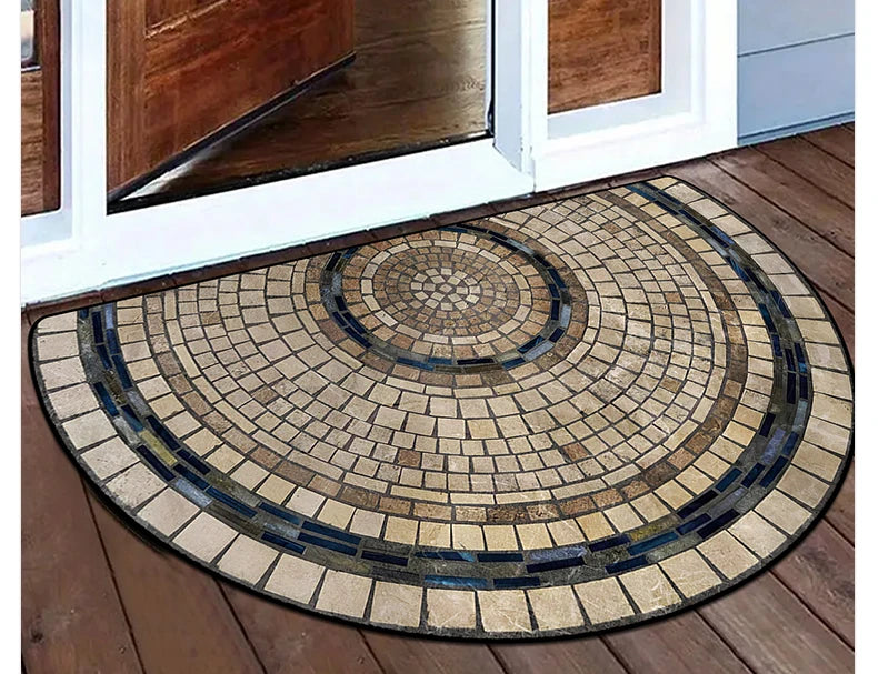 Entrance Doormat House, Outdoor, Semi-circular, Floral Style