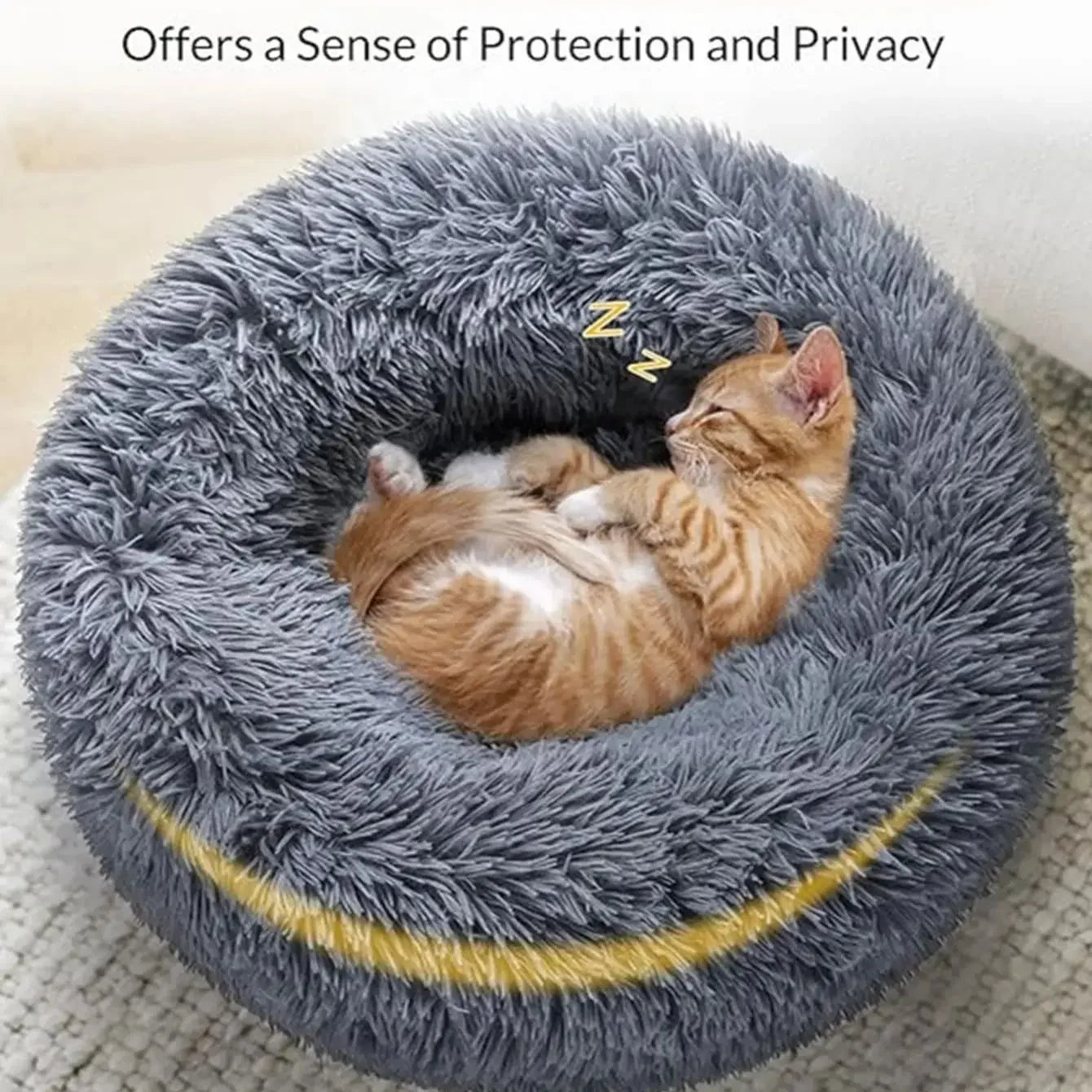 40-60cm. Round Pet Bed, Small Dog, Cat, Washable