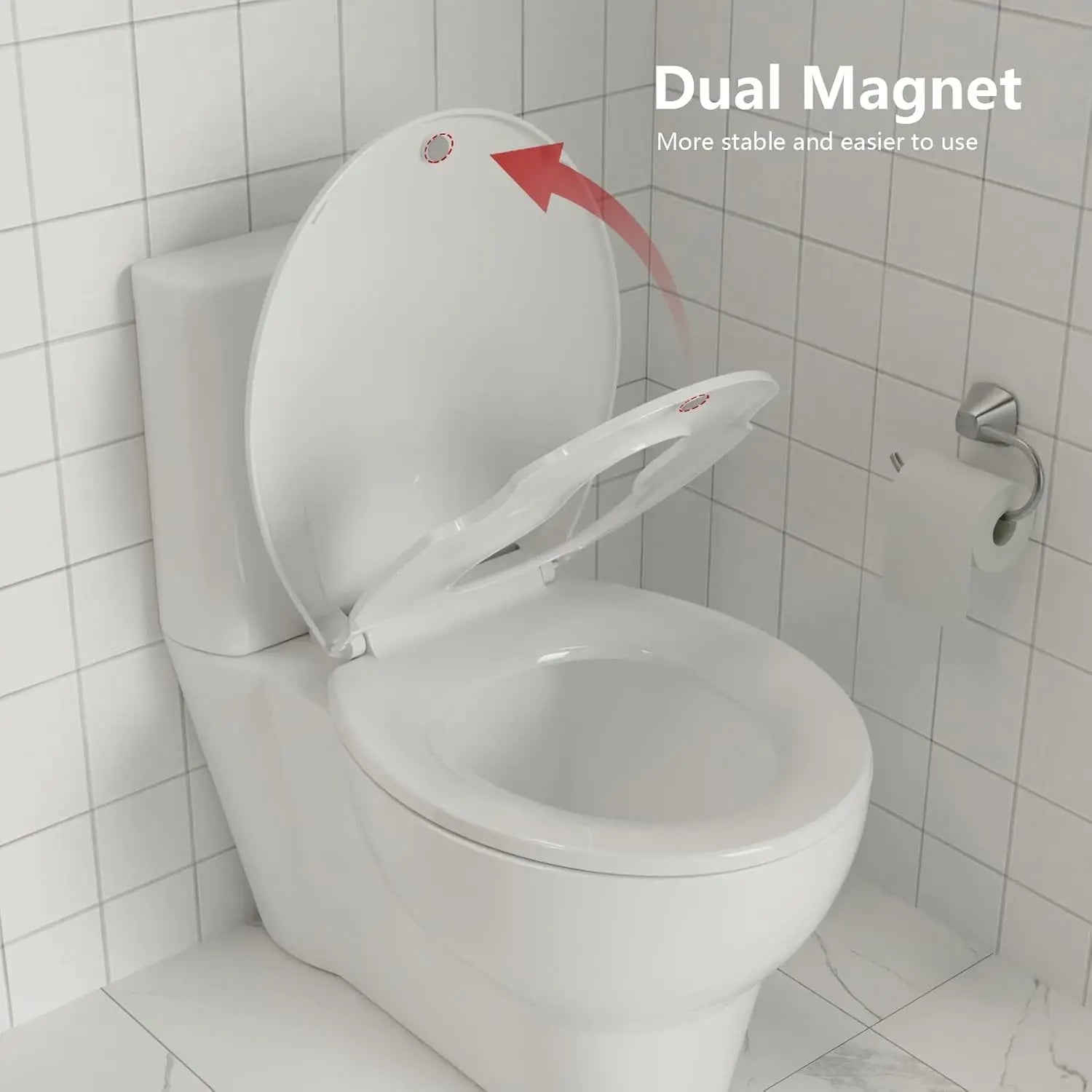 Elongated Toilet Seat, Quick Release-Attach, Soft Close
