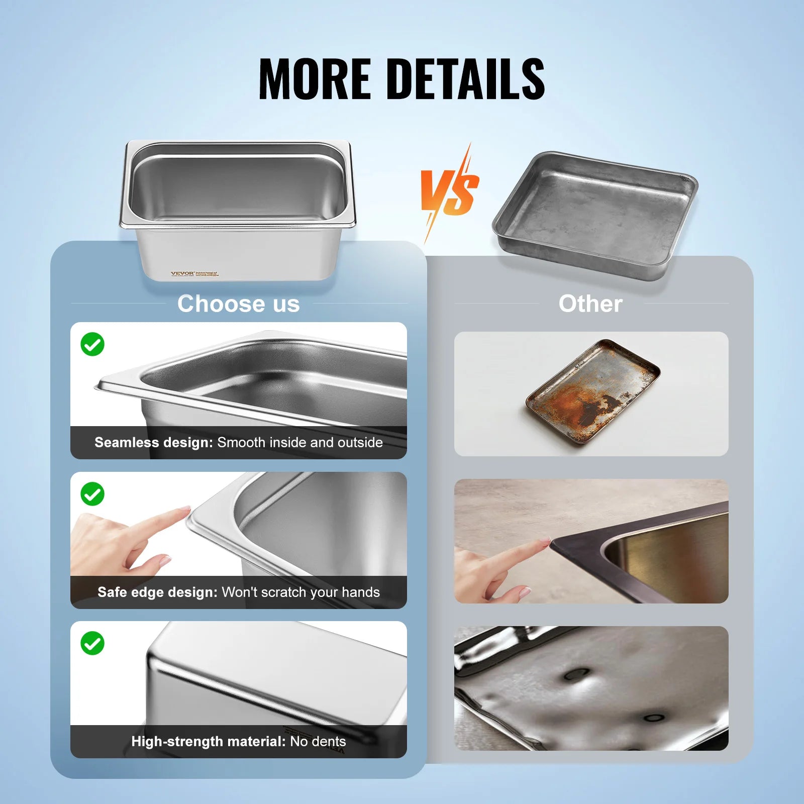 8 Pack Buffet Chafing Dishes, Trays with Lids