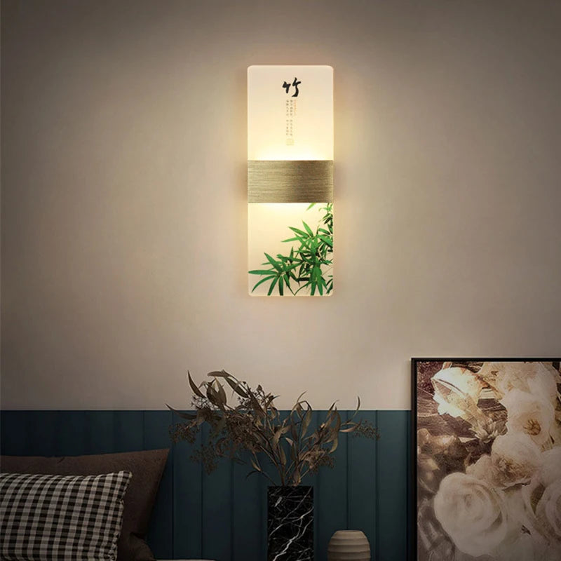 6W 10W LED Chinese Style Printing Wall Light