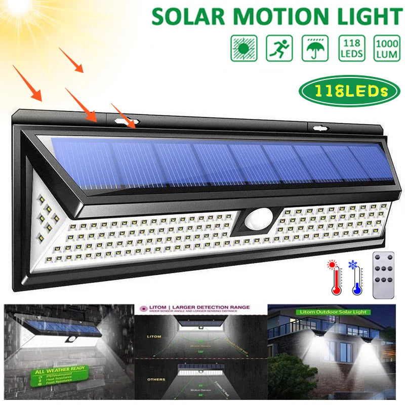 Motion Sensor Solar Lights w/wo Remote