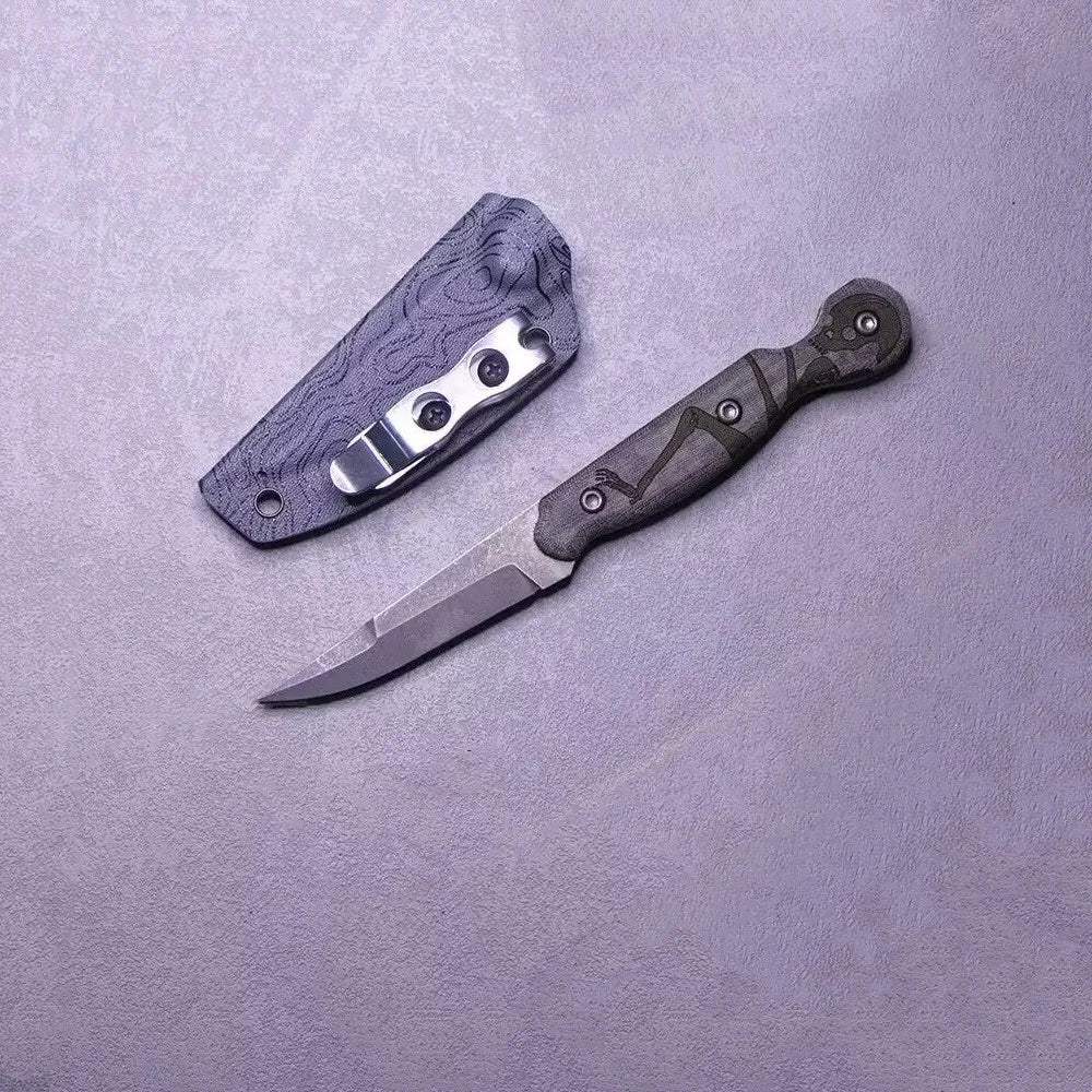 Damascus Steel, Wood Handle Fixed Blade Knife