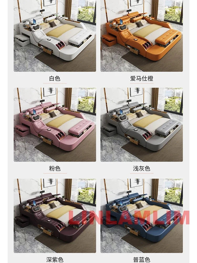 SMART BED 2 People, Ultimate Massage, Leather, Storage