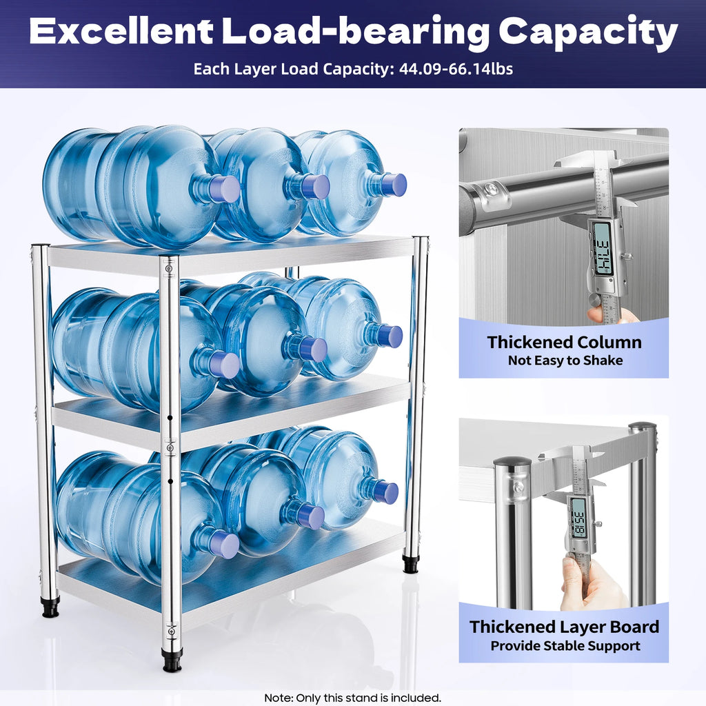 Stainless Steel Storage Rack,3-Tier Multi-functional Shelf
