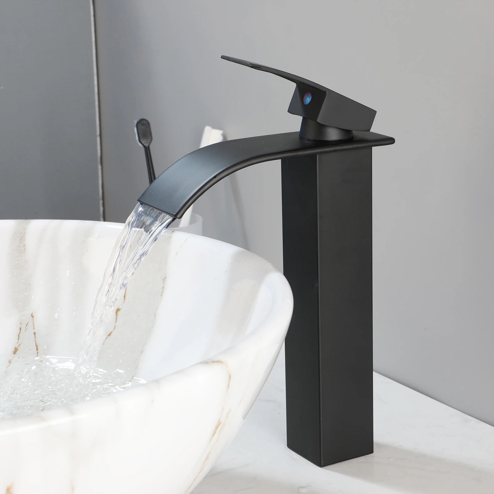 17'' Round Vessel Vanity Sink, Faucet, Drain Set