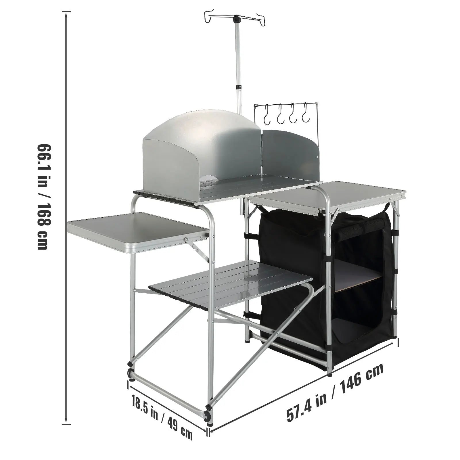 Outdoor Kitchen Table Foldable Cooking, Aluminum Alloy Frame