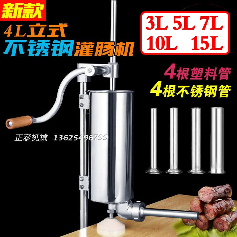 Stainless Steel Sausage Stuffer, Manual, Commercial Electric Automatic