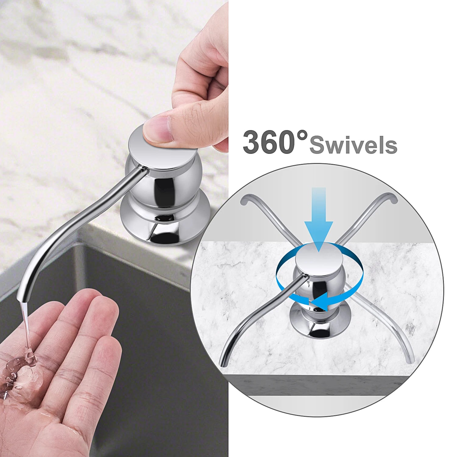 Liquid Soap Dispenser With bottle Chrome/Brushed Nickel