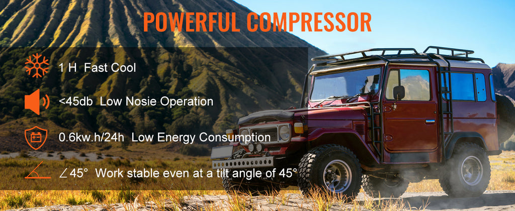 55L Portable Car Refrigerator with Freezer