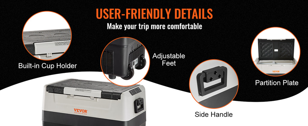 55L Portable Car Refrigerator with Freezer