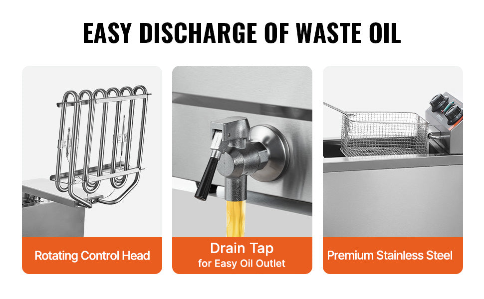 Countertop Fryer, Stainless Steel Basket, Time & Temp Control