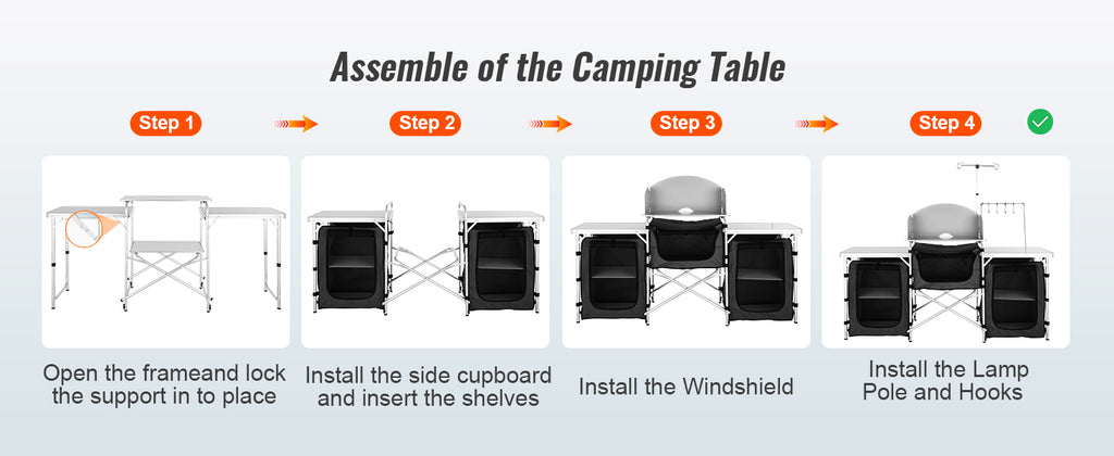 Outdoor Kitchen Table Foldable Cooking, Aluminum Alloy Frame