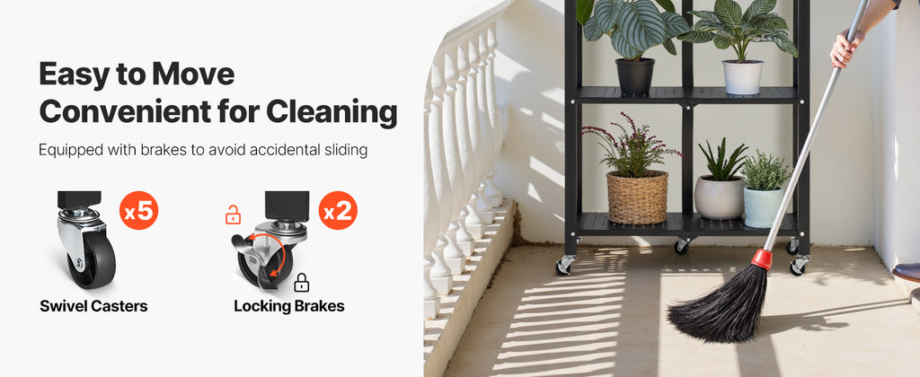 Portable Black Folding Metal Rack Shelving Unit