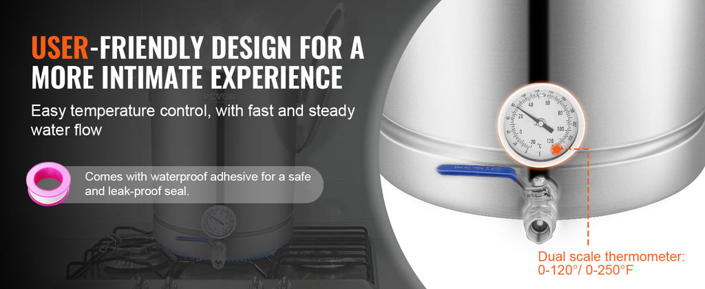 16 GALLON Brewing Pot, Beer Brew Kettle, Lid