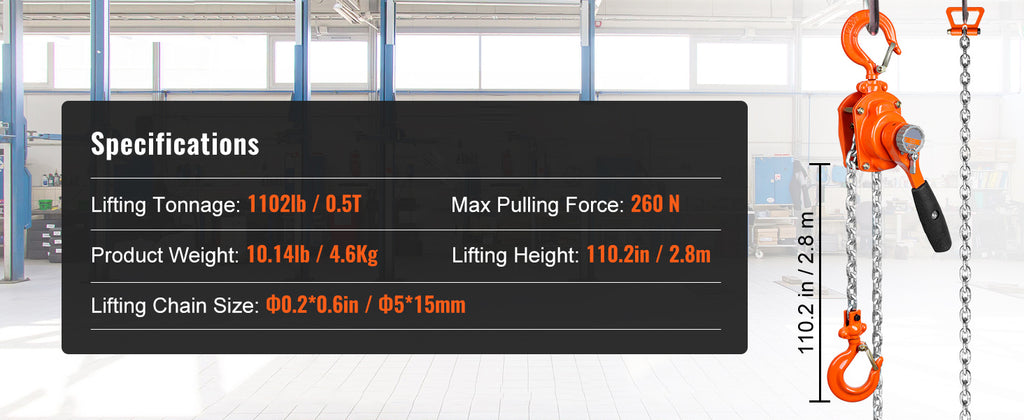 Manual Lever Chain Hoist 1/4 , 1/2 Ton Capacity