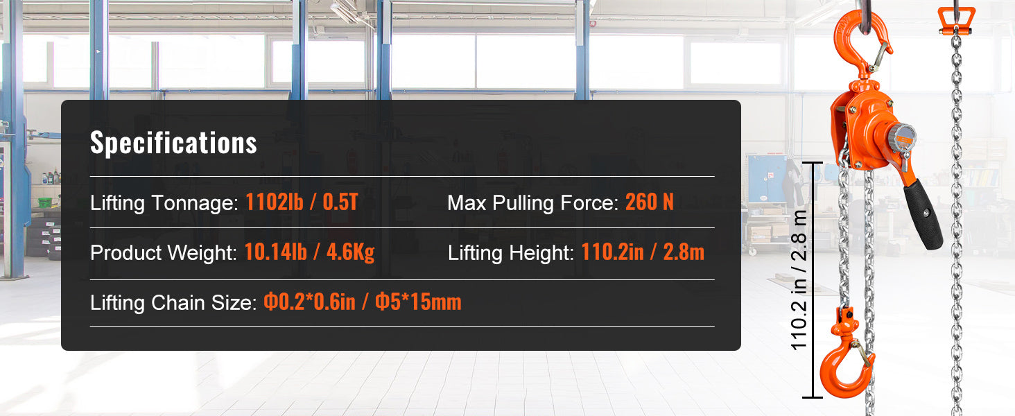 Manual Lever Chain Hoist 1/4 , 1/2 Ton Capacity