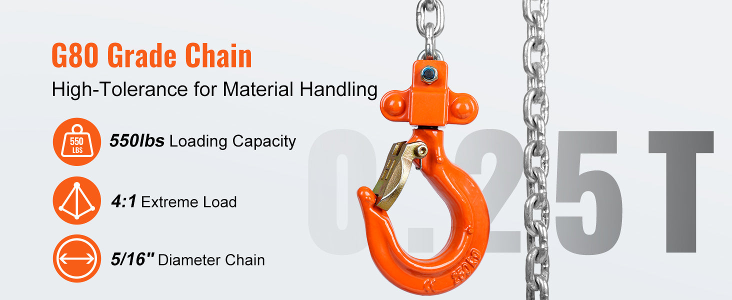 Manual Lever Chain Hoist 1/4 , 1/2 Ton Capacity