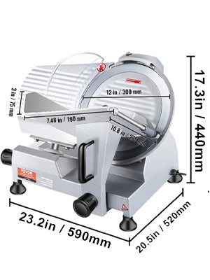 Electric Deli Food Slicer Adjustable Thickness, Meat, Cheese